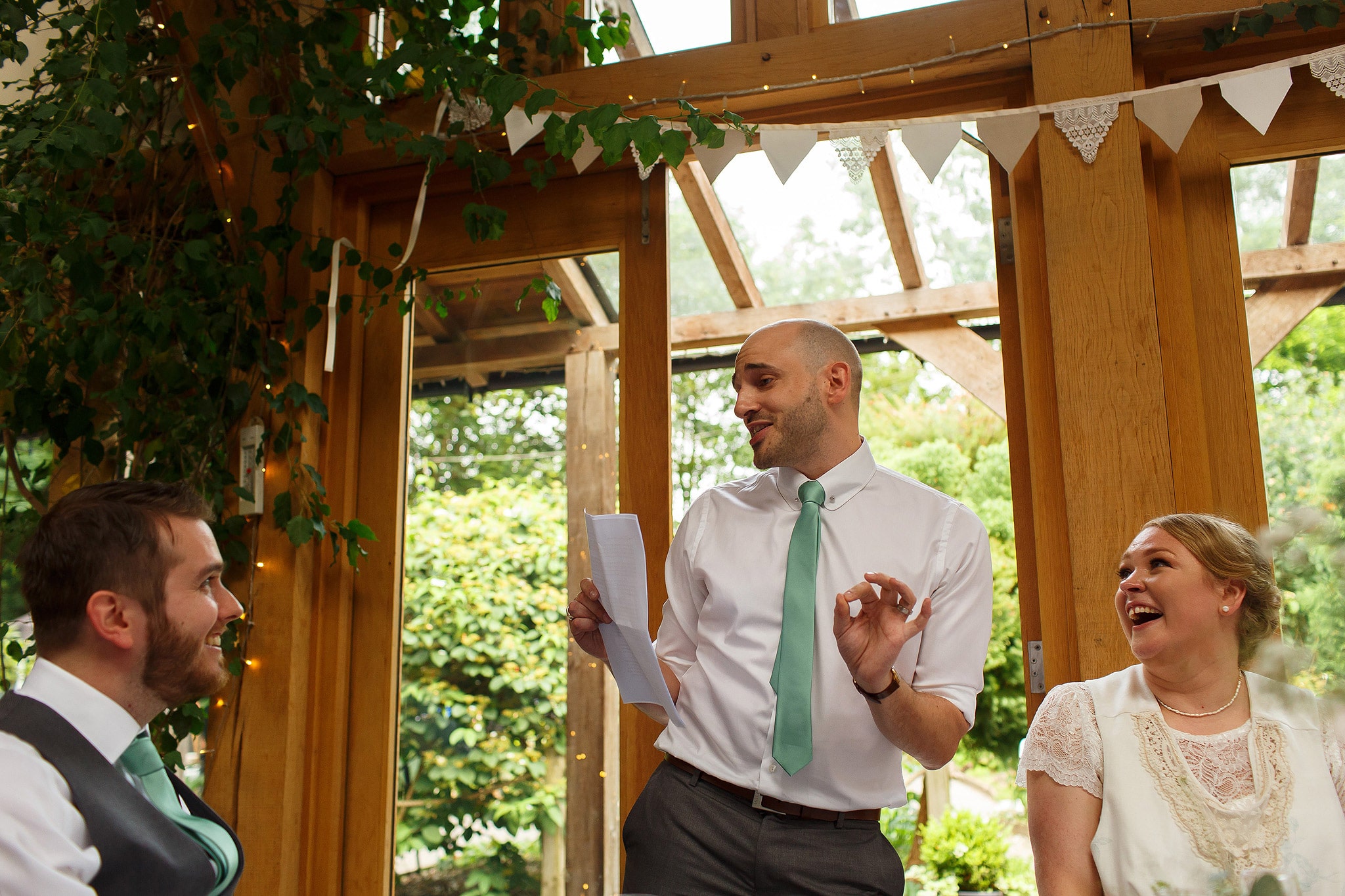 Wedding speeches at the Oak Tree at Peover
