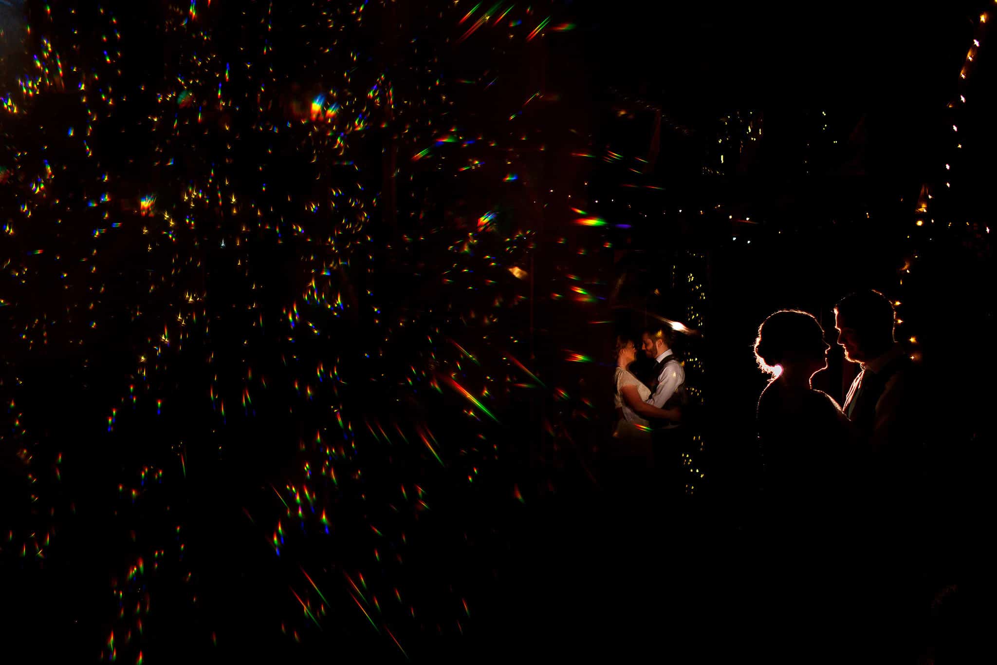 Creative off camera flash portrait taken in the evening at the Oak Tree at Peover wedding